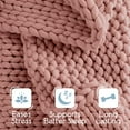 thumbnail image 5 of Vellux 9lb Full Weighted Throw | Chunky Knit Soft Breathable Blanket | Terracotta, 5 of 7