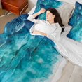 thumbnail image 4 of Manfei Wild Sea Waves 7pcs Queen Bedding,Calm Sand Beach Bedding Comforter Set Queen,Blue,Reversible, 4 of 8