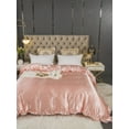 thumbnail image 3 of Move Over Satin Ruffle Duvet Cover Twin Only Pink Girls Bedding Set Ruffle Pattern Silky Microfiber No Filling, 3 of 10