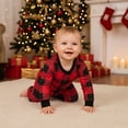 thumbnail image 6 of Christmas Family Pajamas Matching Set Long Sleeve Tree Print T-shirt Plaid Pants Loungewear, 6 of 7
