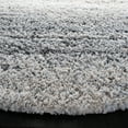 thumbnail image 4 of SAFAVIEH Fontana Daquan Striped Shag Area Rug, Ivory/Grey, 5'3" x 5'3" Round, 4 of 9