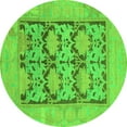 thumbnail image 1 of Ahgly Company Indoor Round Oriental Green Traditional Area Rugs, 3' Round, 1 of 4