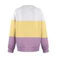 thumbnail image 4 of Yievot V-Neck Sweatshirts for Women Color Block Long Sleeve Loose Fall Tops Casual Pullover Sweatshirt, 4 of 5