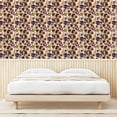 thumbnail image 3 of Ambesonne Floral Peel & Stick Wallpaper for Home, Wild Flowers Hexagon Forms, 13"x100", Plum Orange and Dark Blue, 3 of 5