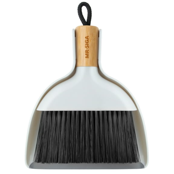 MR.Siga Mini Dustpan and Brush Set, Cleaning Brush and Dustpan Combo with Bamboo Handle