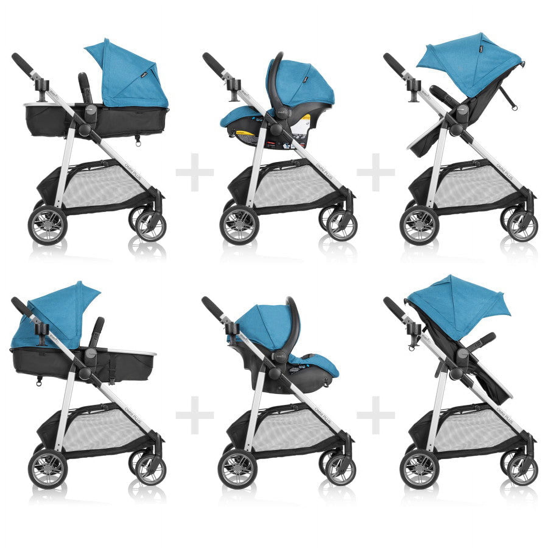 Evenflo - Brandclub - Evenflo Omni Plus Modular Travel System with LiteMax  Sport Rear-Facing Infant Car Seat (Brizo Pink), Girl