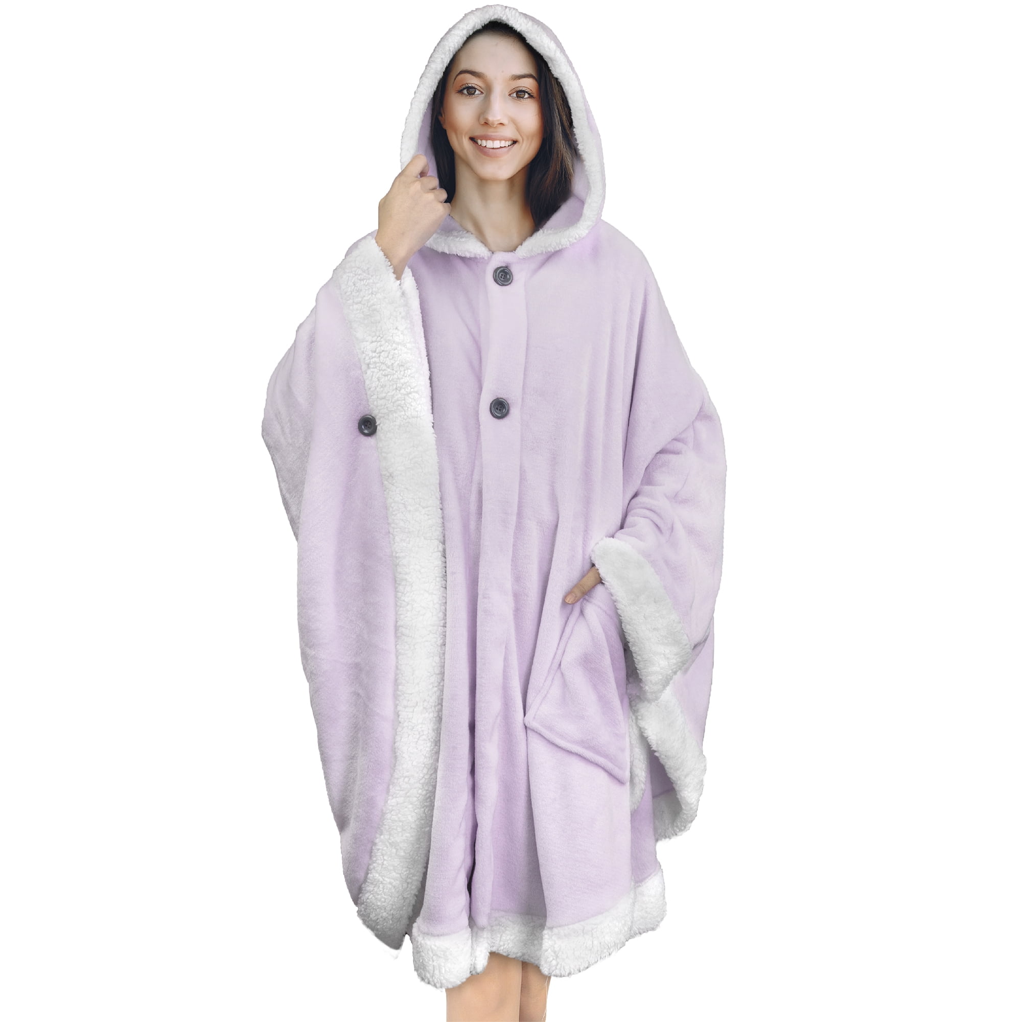 PAVILIA Angel Wrap Hooded Blanket, Wearable Blanket Women, Cozy Poncho