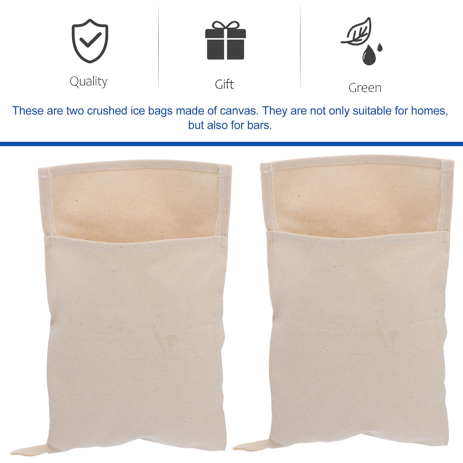 IBASETOY 3sets 2pcs Canvas Ice Bags Tear Resistant Crushed Ice Packs For Home Bar Design For And Food Storage 2pcs*3