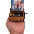 thumbnail image 3 of Music Box Howl's Moving Castle Engraved Wood Musical Box Hand Cranked Gift Box for Christmas,Birthday,Valentine's Day,Air Walk(Close Shot，Brown), 3 of 5