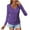 Purple, variant on Babysbule Women's V Neck Long Sleeve Shirt Ruched Casual Tshirt Soft Comfy Fall Winter Tops