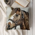 thumbnail image 3 of Horse Head Velvet Plush Throw Pillow Cushion Case Cover  Invisible Zipper Home Decor Floral for Couch Sofa No Pillow Insert, 3 of 5