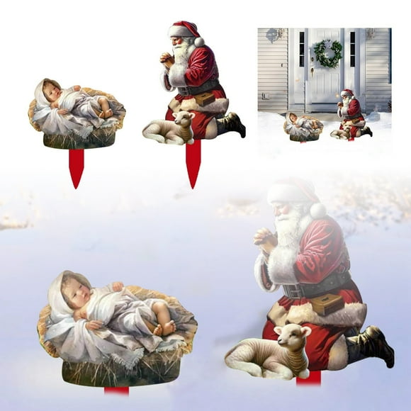 SIfdSeng Get it Fast Xmas Garden Stake Scene Adornment Festive Yard Art Xmas Outdoor Adornment for Holiday Celebrations & Seasonal Display