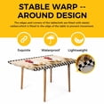 thumbnail image 4 of Sunflowers Rooster Table Cloths for 6 Foot Rectangle Tables, Farmhouse Vintage Beige Wooden Plaid Patio Waterproof Elastic Fitted Tablecloths, Washable Rectangular Table Cover for Camping, 4 of 8
