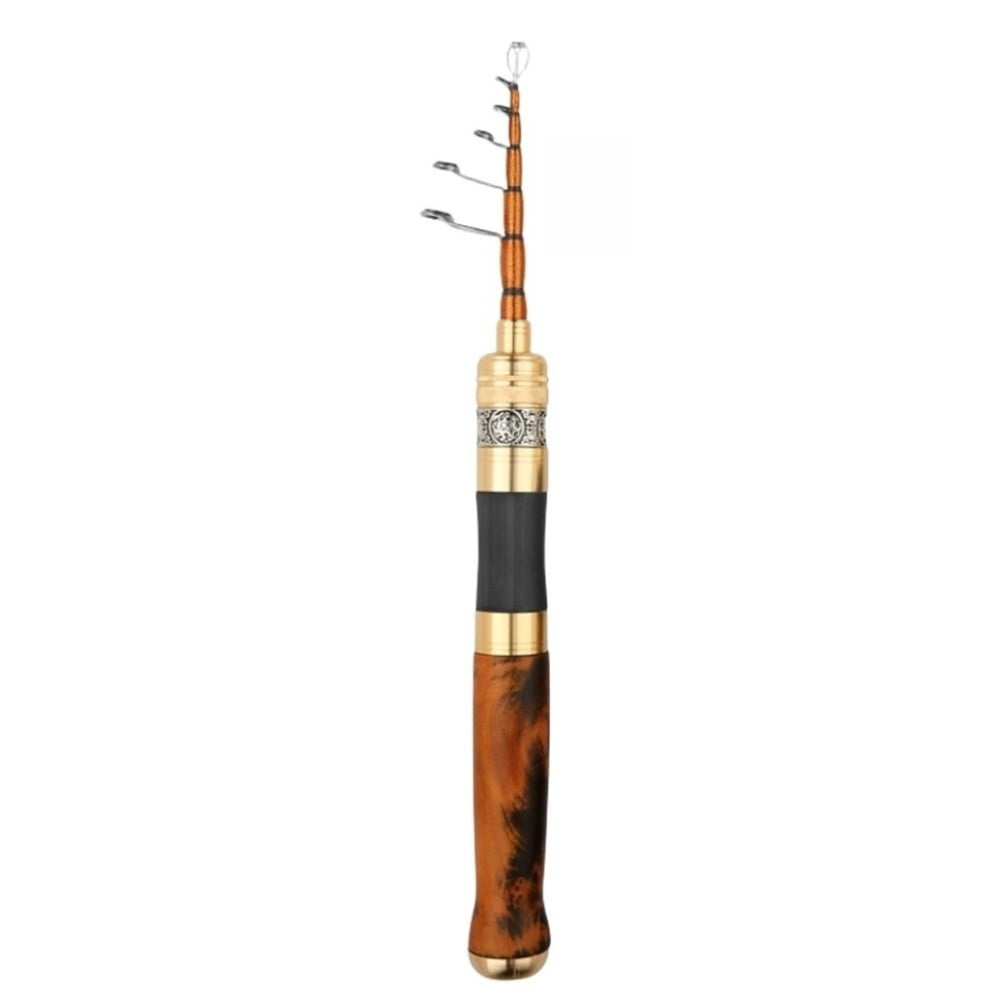Mosiee Wood Handle Carbon Casting Rod Ul Power Collapses to 31cm Stream Trout A-Fixed Spool 1.68M