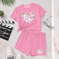 thumbnail image 5 of ATOGUTA Big Girls Outfits 2 Piece Short Sleeve Tee Shirt and Kids Athletic Shorts Activewear Set Pink, Size 4T-15, 5 of 6
