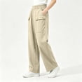 thumbnail image 5 of Levmjia Women High Waisted Wide Leg Pants Casual Drawstring Elastic Waist Side Pocket Loose Fit Pants for Women Daily Wear, 5 of 6
