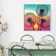 Ueasy 5D Diamond Painting Kit Flowers Diamond Painting Dandelion Diamond Art Kit for Adults Paint by Number Kit Home Decor Craft Kit