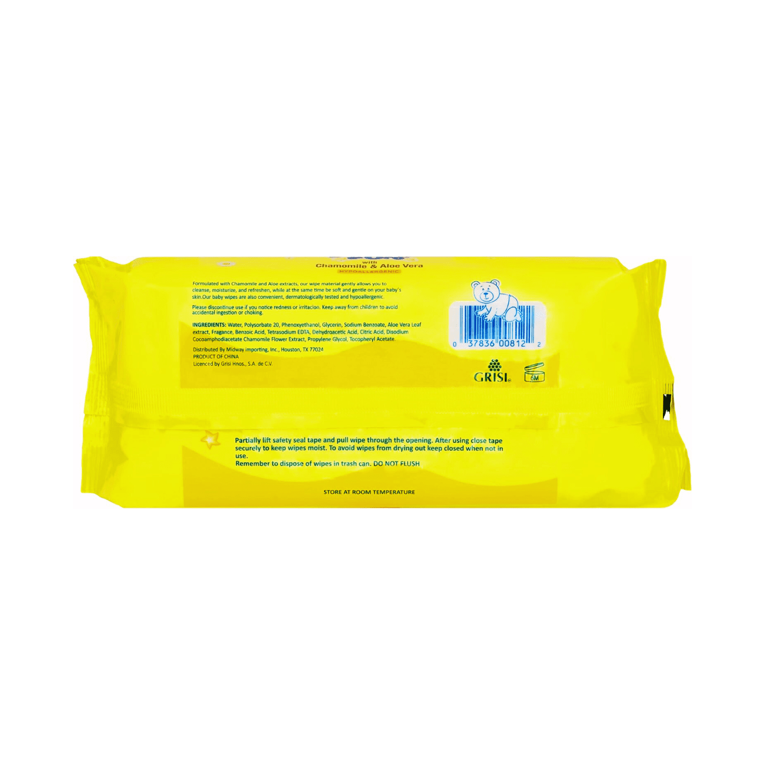 Ricitos de Oro Gentle Baby Wipes with Chamomile & Aloe Vera, 240 Count, 3-Pack
