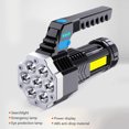 thumbnail image 4 of Antorcha eléctrica Linterna de luz fuerte para exteriores, pantalla de alimentación, recargable vía USB, resistente al agua, COB, luz lateral, lámpara de mano de patrulla, lámpara de pesca Eccomum Antorcha eléctrica, 4 of 7