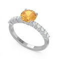 thumbnail image 2 of 2.25 Ct Round Cut Natural Diamond (F-G/VS1) & Citrine Gemstone Unique Engagement Ring for Ladies 14K White Gold Size 3 by Diamond-Capitals, 2 of 7