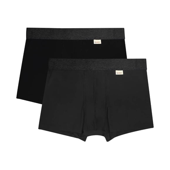 Bóxer Zaga para Hombre, Corto Microfibra Negro Gris 2 Piezas Talla M Negro Talla M