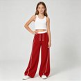thumbnail image 5 of Gibobby Little Girls' Sweatpants Straight Wide Leg Kids Drawstring Casual Joggers 6t 7t 8t 9t 10t 12t Teen Loose Athletic Pants with Pockets Girls Wimnter Pants(8-9T,Red), 5 of 6