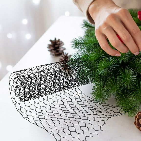 Siliaire 1 Roll Green Iron Floral Wire Netting 11.8x3.9in Square Mesh for Fencing and Flower Arrangement