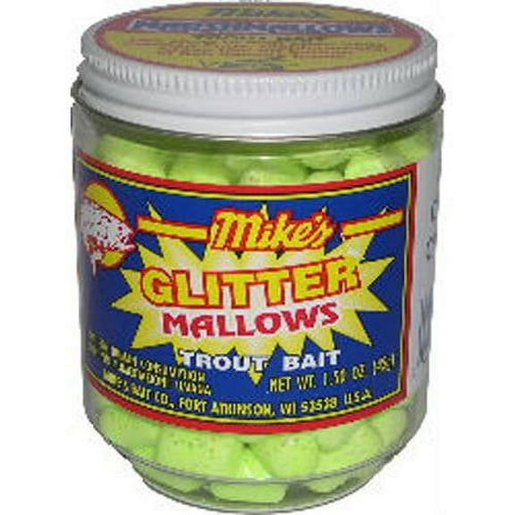 Atlas Mike's Glitter Glo Mallows Trout Dough Bait, Cheese Scented, Chartreuse