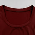 thumbnail image 7 of Vmvidoty Women's Scoop Neck Ribbed Fitted Shirt Basic Short Sleeves Summer T Shirt Tops Wine L, 7 of 7