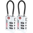 thumbnail image 1 of Forge TSA Approved Cable Luggage Locks, Re-settable Combination with Alloy Body(White 2 Locks), 1 of 7