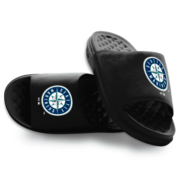 Youth ISlide Black Seattle Mariners Primary Motive Slide Sandals