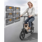 Adults Electric Scooter with Seat, 500W Motor, 22MPH, 27/40 Miles Range, Dual Suspension, Foldable Commuter E Scooter with Brasket for Daily Commute, Grocery, or Pet Travel