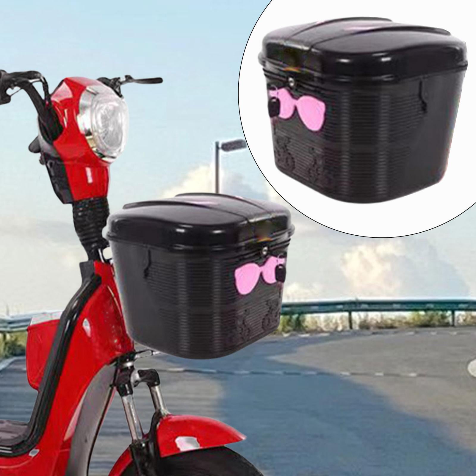 harayaa E Bike Front Basket Bicycle Cargo Rack Lock Design Large Capacity Portable Water Black and Pink