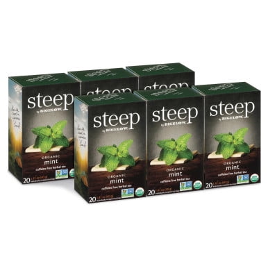 Steep By Bigelow Organic Mint Herbal Refreshing Tea Bags - 20-Count(6/CASE)