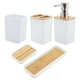 thumbnail image 1 of Conjuntos de dispensadores de jabón duraderos únicos para baño y lavandería en blanco, 1 of 6