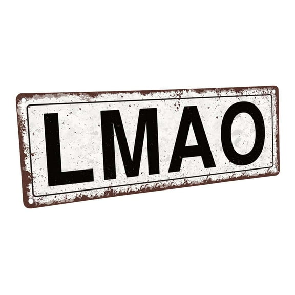 LMAO 4"x12" Metal Sign, Wall Décor for Home and Office
