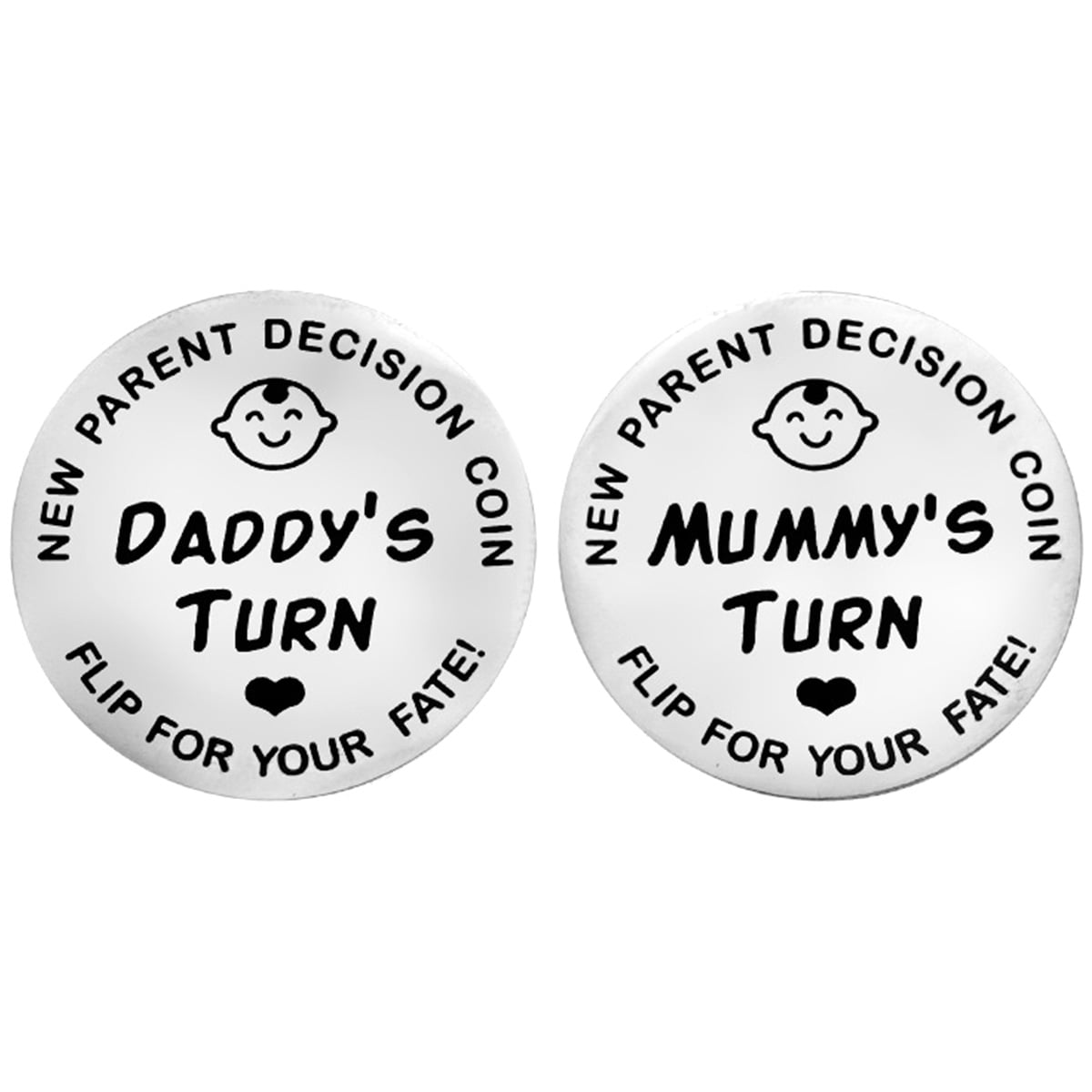 black Funny New Baby Gift for First Time Mummy Daddy,Pregnancy Gift for Baby Shower Mothers Fathers Day Christmas Birthday Thanksgiving Gift New Parents Gifts for Dad Mom,New Dad Mom Gifts Decision Coin 
