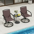 thumbnail image 2 of Gymax Patio Swivel Chairs Set of 2 w/ High Back & Round Metal Base for Backyard, 2 of 8