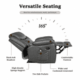 thumbnail image 6 of Wide Seating PU Leather Recliner Chair with Massage and Heating Function Living Room Furniture Grey, 6 of 8