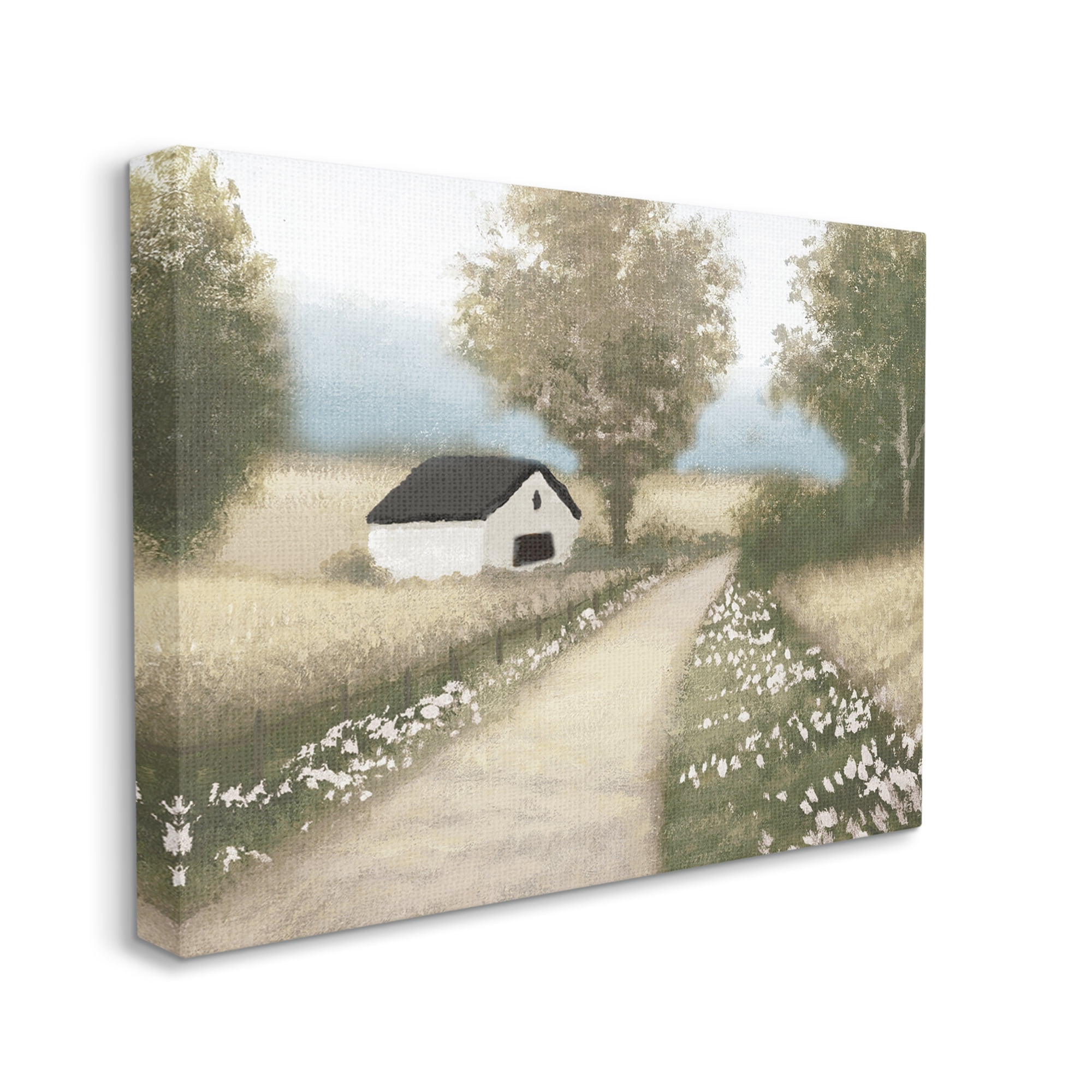 Stupell Industries Subtle Cottage Path Landscape Painting Gallery Wrapped Canvas Art Print Wall Art, 40 x 30
