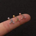 thumbnail image 4 of 1Pair Women Single Letter Stud Earring for Women Fashion Jewelry Korean Letter 20G Stainless Steel Piercing Stud Earrings, 4 of 6