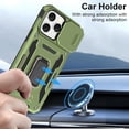 thumbnail image 5 of Phone Case for iPhone 15 Pro Case with Slide Camera Cover Shockproof 15 Pro Phone Case with 360°Rotate Magnetic Ring Stand for 15 Pro 6.1 inch 2023 - Green, 5 of 12