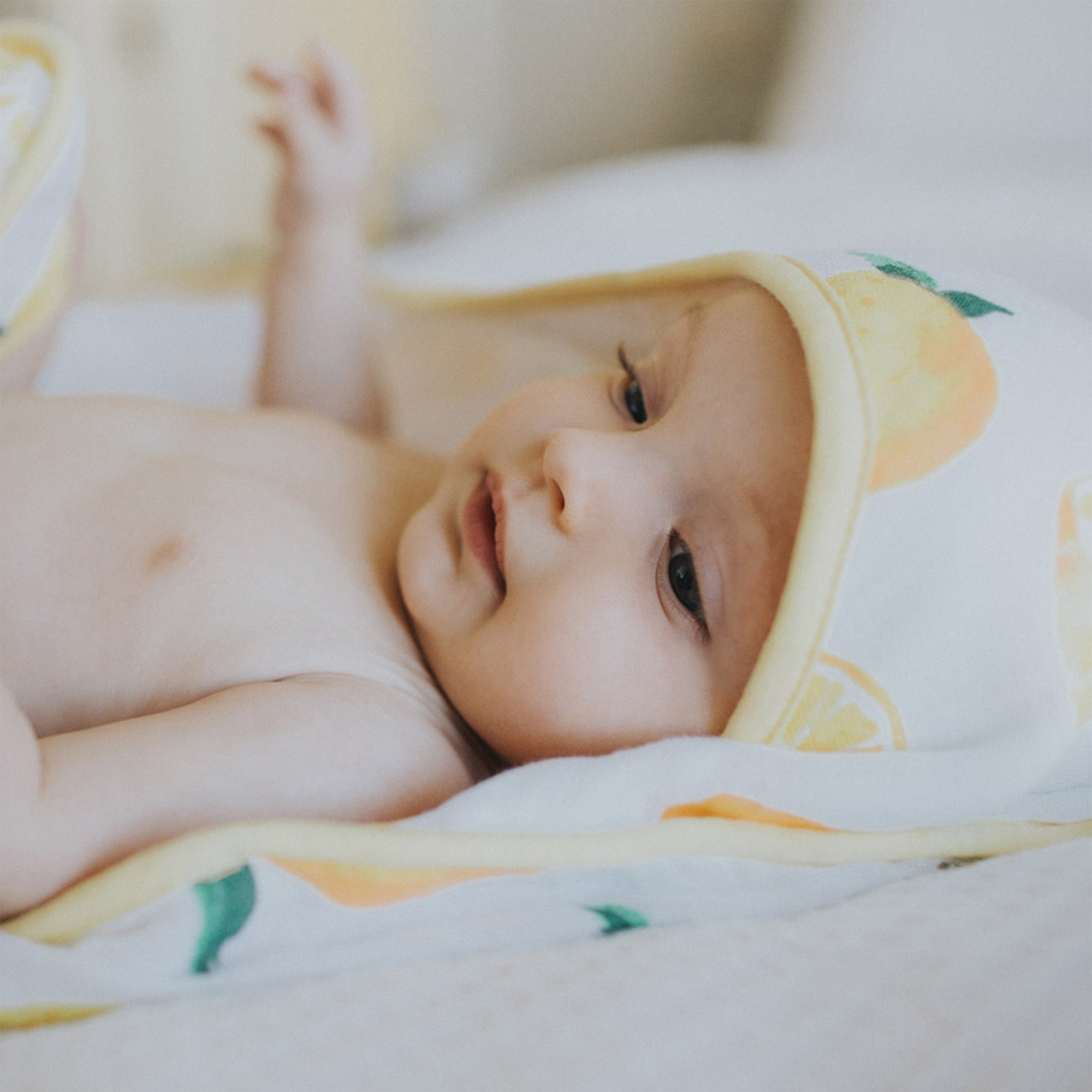Little Unicorn Hooded Baby Towel - Baby Bath Essentials - Lemon