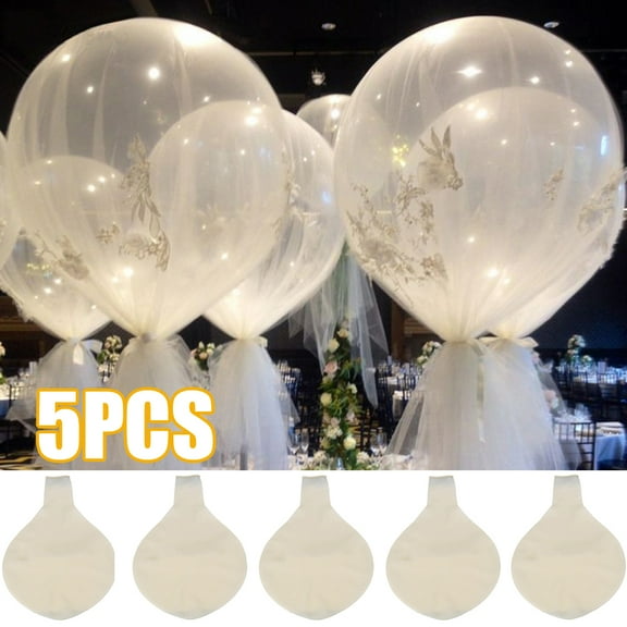 D-GROEE 5PCS Transparent Balloons Giant 36 Inch White Balloons Jumbo Balloons for Birthday Wedding Party Baby Shower Carnival Mother's Day Decorations