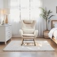 thumbnail image 5 of EBQOSK Rocking Chair Nursery, Modern Rocking Chair with High Backrest Beige, 5 of 7