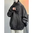 thumbnail image 3 of Sudaderas con capucha de cuello alto Ninja para hombres, sudaderas de lana Vintage Y2K, ropa de calle japonesa de Hip Hop, Sudadera con capucha de gran tamaño, Color sólido, otoño, 3 of 3