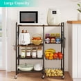 thumbnail image 2 of 4 Tier Rolling Kitchen Microwave Cart with Pull-Out Baskets, Coffee  Baker's Rack with Wheels Storage Organizer for Living Room Office Balcony, 2 of 8