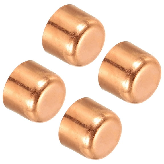 Uxcell 5/8 Inch ID Copper Pipe End Cap, 4 Pack Copper Fitting Cap Sweat Plug Solder Connection for HVAC, Air Conditioner