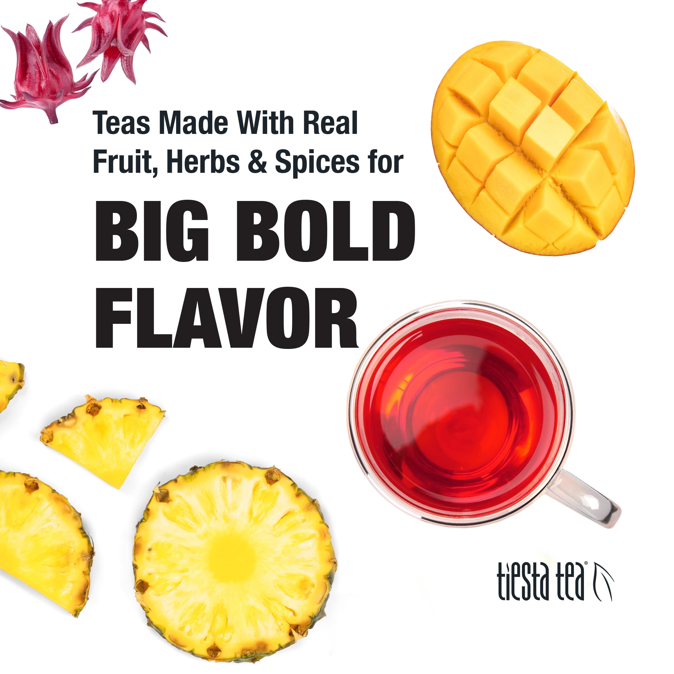 Tiesta Tea - Pineapple Sangria, Pineapple Hibiscus White Tea, Low Caffeine,Make Hot or Iced Tea & Brews Up to 200 Cups - 16 oz Resealable Bulk Pouch