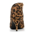 thumbnail image 2 of BLISSFUL STEP Women's Ankle Boots Solid Color Pointed Toe Kitten Heel Leopard 7.5, 2 of 8